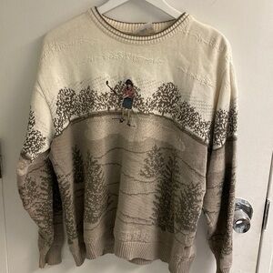 Vintage 90s Northern Reflections Embroidered Women Golfer Knit Sweater Medium